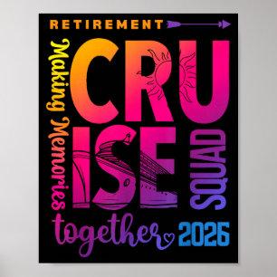 Tie Dye Pensioen Cruise 2026 Bemanning Gepensionee Poster