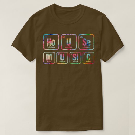 Tie Dye Periodic Table Chemical Elements House Mus T-shirt (Design voorkant)