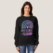 Tie Dye Peuterschool Squad Docent Regenboog Terug Trui (Voorkant volledig)