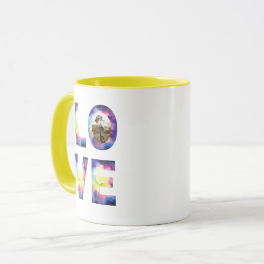 Tie Dye Photo Love Mok (Voorkant links)