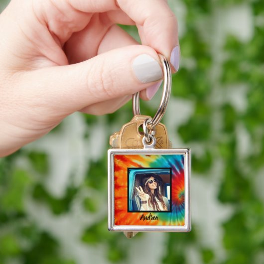 Tie Dye Photo Sleutelhanger (Hand)