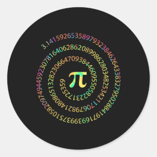 Tie Dye Pi Dag 3.14 Spiral Pi Nummer Wiskunde Doce Ronde Sticker