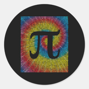 Tie Dye Pi Dag Nummer 3.14 Regenboog Wiskunde Geek Ronde Sticker