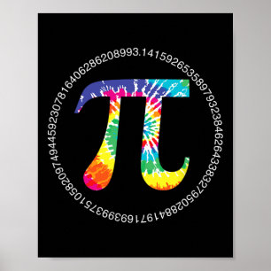 Tie Dye Pi Dag T Shirt Natuurkunde Wiskunde Docent Poster