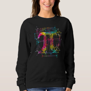 Tie Dye Pi Day Schets Grieks symbool Wiskunde lera Trui