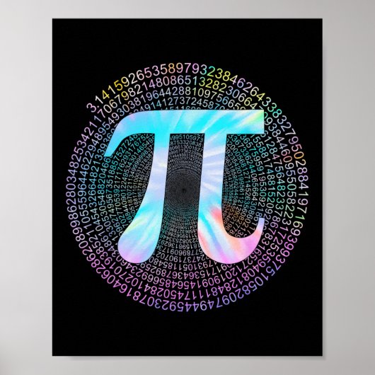 Tie Dye Pi Happy Pi Day Poster (Voorkant)