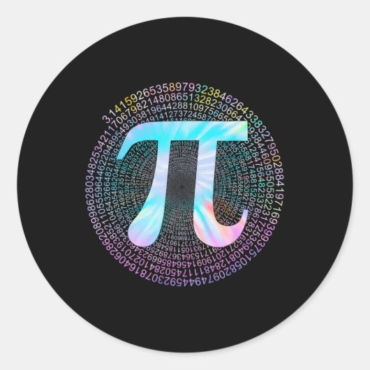 Tie Dye Pi Happy Pi Day Ronde Sticker (Voorkant)