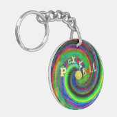 Tie Dye Pickleball Sleutelhanger (Voorkant Links)