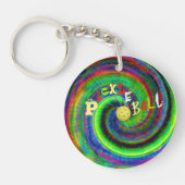 Tie Dye Pickleball Sleutelhanger (Voorkant)