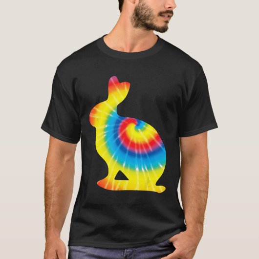 Tie Dye Pika Rainbow Print Rock Rabbit Hippie Peac T-shirt (Voorkant)