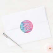 Tie Dye Pink Happy Birthday op maat Ronde Sticker (Envelop)