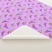 Tie Dye Pink Marine Animals Dolphins Marlins Sherpa Deken (3/4)