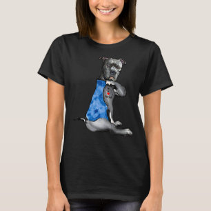 Tie Dye Pitbull I Love Mam Pitbull Tattoo Moeder's T-shirt