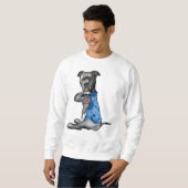 Tie Dye PitBull - Ik hou van mama Pitbull Tattoo M Trui (Voorkant volledig)