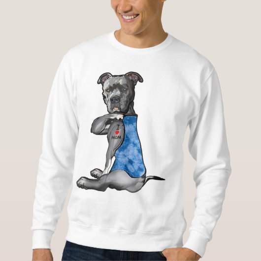 Tie Dye PitBull - Ik hou van mama Pitbull Tattoo M Trui (Voorkant)