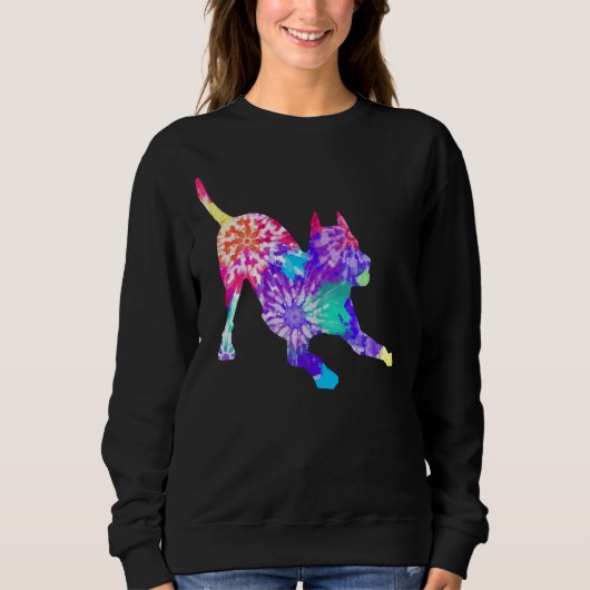 Tie Dye Pitbull Play Bow Trui (Voorkant)