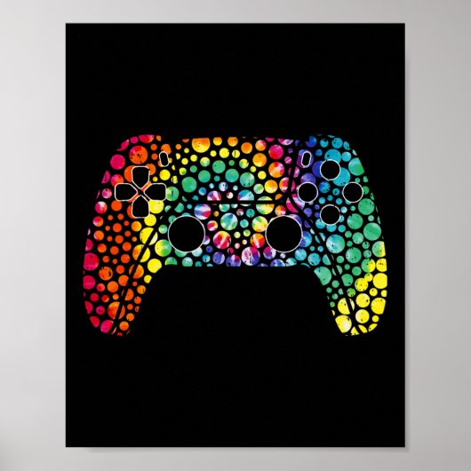 Tie Dye Polka Dot Videogame Happy Dot Day Shirten Poster (Voorkant)