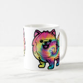 Tie Dye Pomeranian Koffiemok (Voorkant rechts)