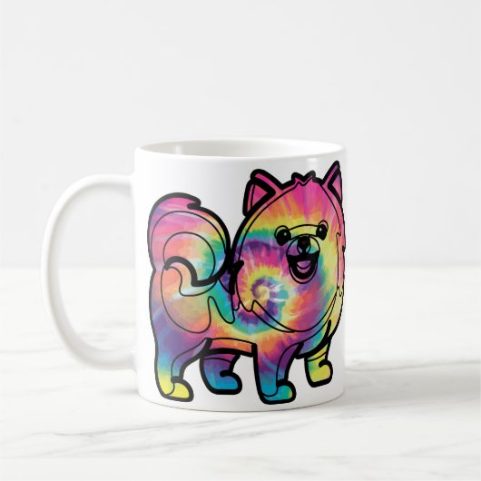 Tie Dye Pomeranian Koffiemok (Links)