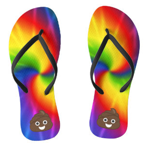 Tie Dye Poop Emoji Teenslippers