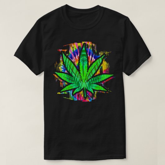 Tie Dye Pot Leaf Pothead Smoking Weed Hippie Sto T-shirt (Design voorkant)