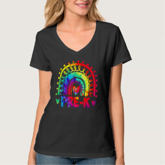 Tie Dye Prek Leraar Regenboog Kleuterschool Terug  T-shirt