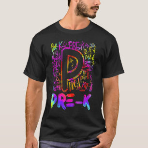 Tie Dye Prek Typografieteam Prek Teacher Back T T-shirt