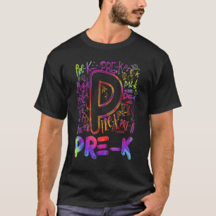 Tie Dye Prek Typografieteam Prek Teacher Back T T-shirt