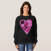 Tie Dye Print  Pet Love Heartbeat Pulse Trui (Voorkant volledig)
