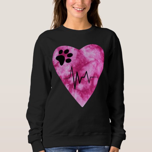 Tie Dye Print  Pet Love Heartbeat Pulse Trui (Voorkant)