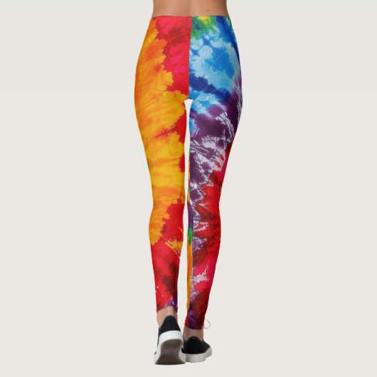 Tie Dye Psychedelisch Patroon Leggings (Achterkant)