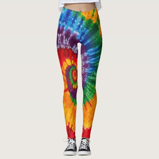 Tie Dye Psychedelisch Patroon Leggings (Voorkant)