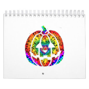 Tie Dye Pumpkin Hippie 70S Retro Halloween Kalender