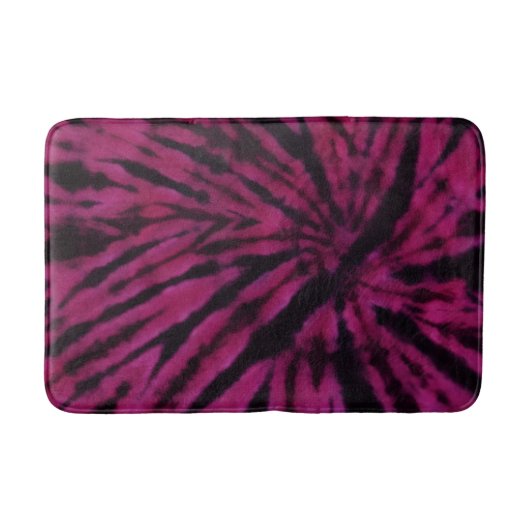 Tie-Dye Purple Pink Black Hippie Retro Pattern  Badmat (Voorkant)