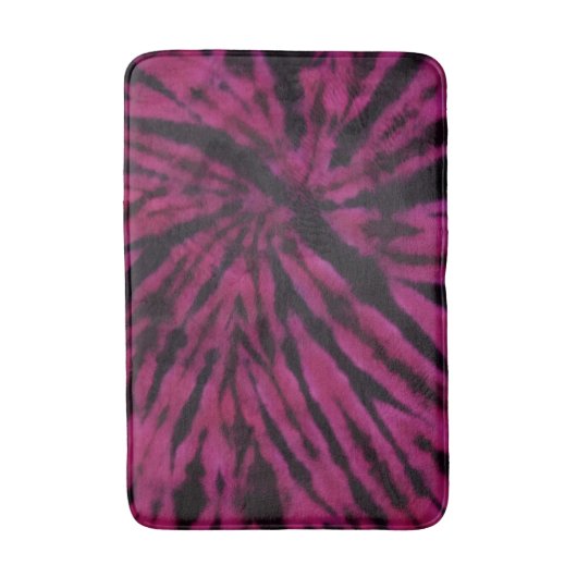 Tie-Dye Purple Pink Black Hippie Retro Pattern Badmat (Voorkant Verticaal)