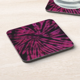 Tie-Dye Purple Pink Black Hippie Retro Pattern  Bier Onderzetter