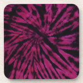 Tie-Dye Purple Pink Black Hippie Retro Pattern  Bier Onderzetter (Voorkant)