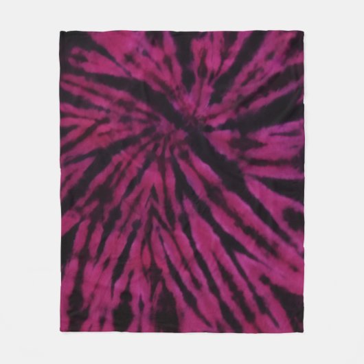 Tie-Dye Purple Pink Black Hippie Retro Pattern  Fleece Deken (Voorkant)