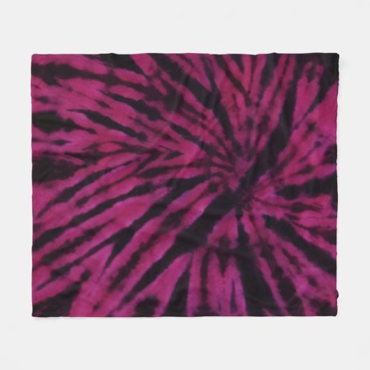 Tie-Dye Purple Pink Black Hippie Retro Pattern  Fleece Deken (Voorkant (Horizontaal))
