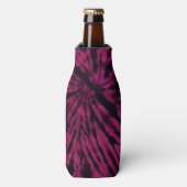 Tie-Dye Purple Pink Black Hippie Retro Pattern  Flesjeskoeler (Fles Voorkant)