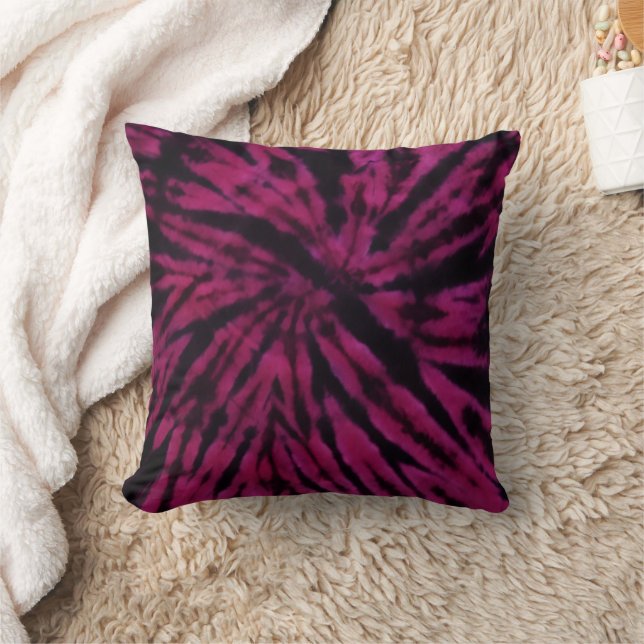 Tie-Dye Purple Pink Black Hippie Retro Pattern  Kussen (Deken)