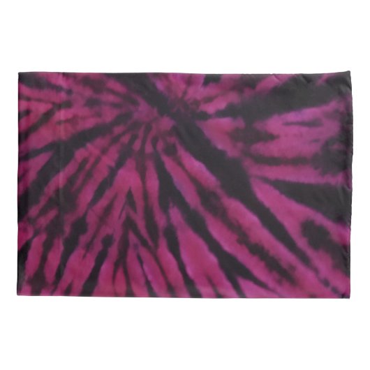 Tie-Dye Purple Pink Black Hippie Retro Pattern Kussensloop (Achterkant)