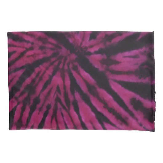 Tie-Dye Purple Pink Black Hippie Retro Pattern  Kussensloop (Voorkant)
