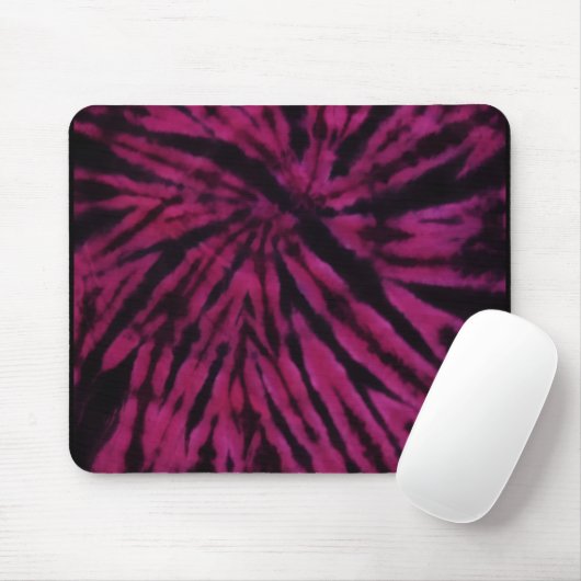 Tie-Dye Purple Pink Black Hippie Retro Pattern  Muismat (Met muis)