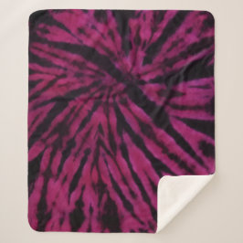 Tie-Dye Purple Pink Black Hippie Retro Pattern  Sherpa Deken