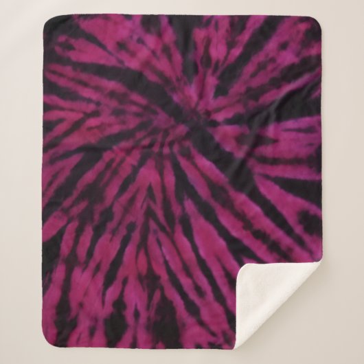 Tie-Dye Purple Pink Black Hippie Retro Pattern Sherpa Deken (Voorkant)
