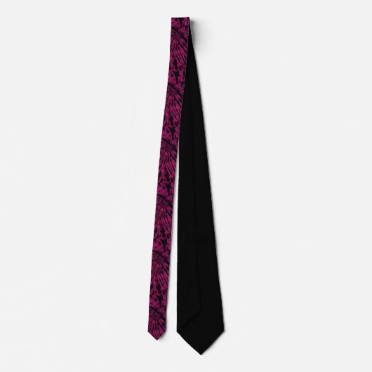 Tie-Dye Purple Pink Black Hippie Retro Pattern  Stropdas (Achterkant)