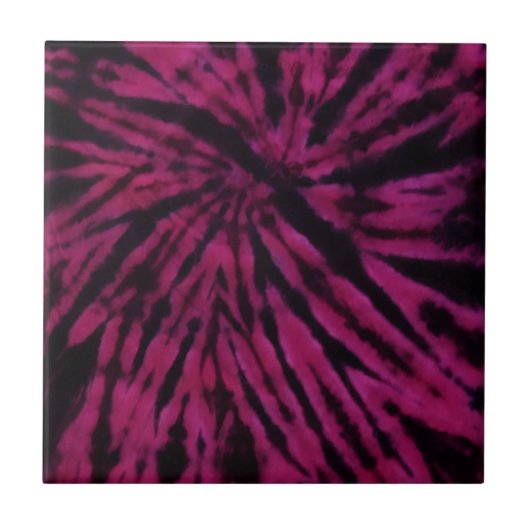 Tie-Dye Purple Pink Black Hippie Retro Pattern  Tegeltje (Voorkant)