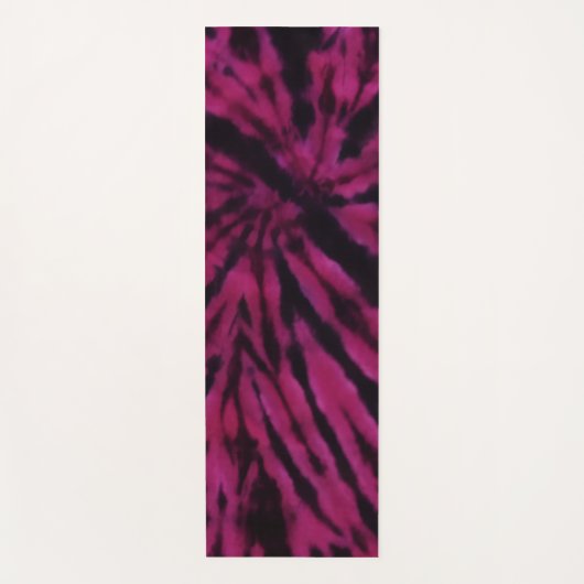 Tie-Dye Purple Pink Black Hippie Retro Pattern  Yogamat (Voorkant)