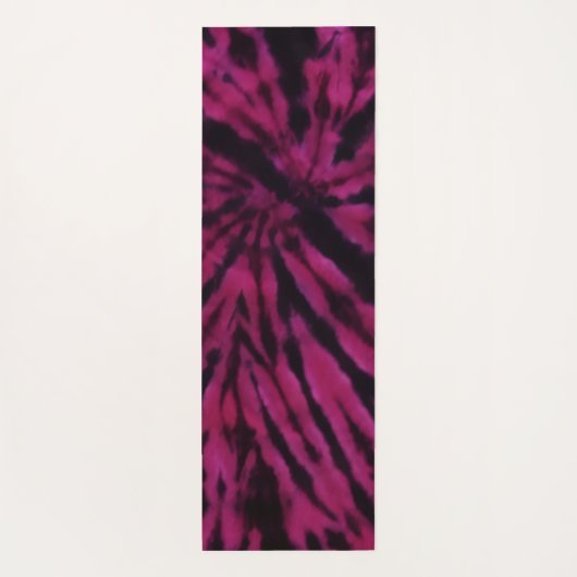 Tie-Dye Purple Pink Black Hippie Retro Pattern  Yogamat (Achterkant)